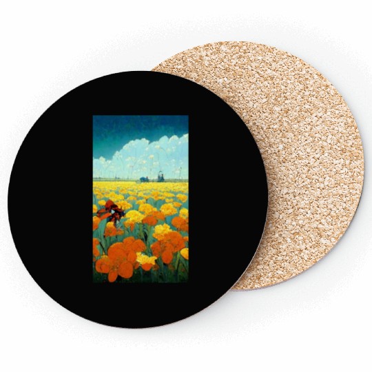 Colorful multicolored bright picture. Painted Coasters