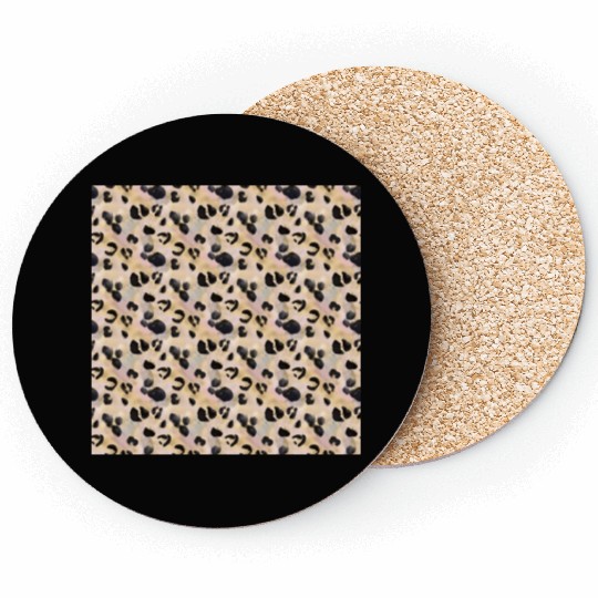Pretty Leopard Animal Print Pattern Coasters