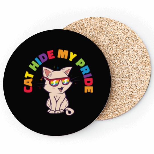 Cat Hide my Pride LGBT Cats and Women Coasters