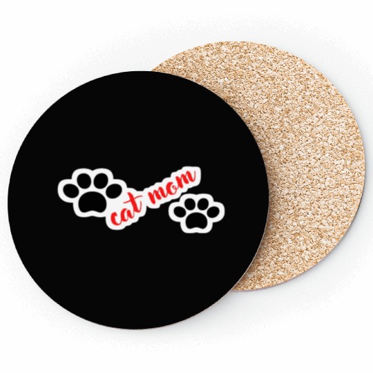 Cat Mom Funny design Classic Coasters