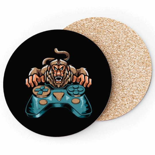 Gamer Proboscis Monkey Ape Wildlife Zookeeper Coasters