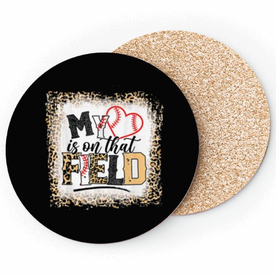 Bleached Leopard Baseball Mom Coasters