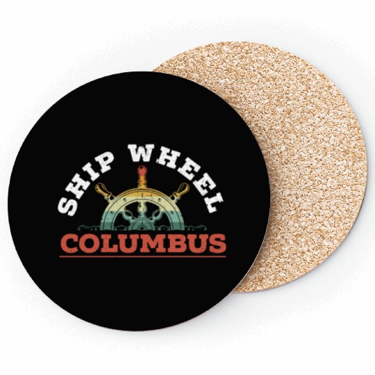 Ship Wheel Columbus Day Christopher Columbus Coasters