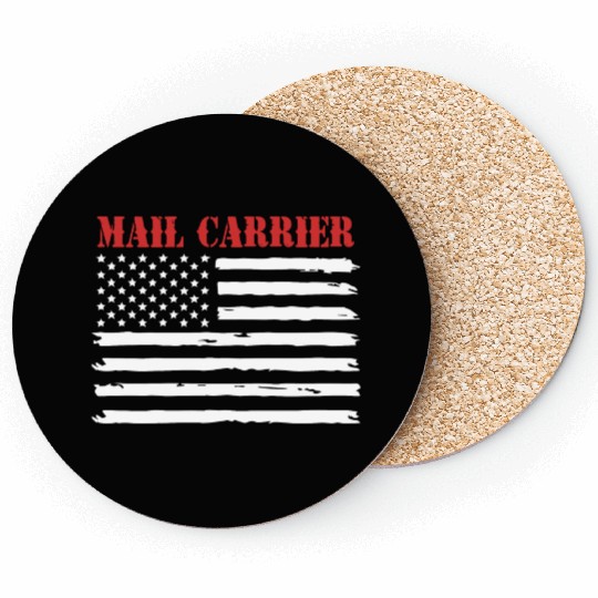 Postman American Flag Mail Carrier Coasters