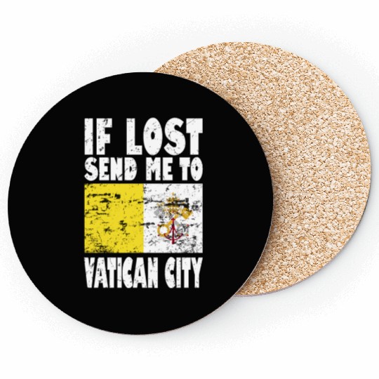 Vatican City Flag Saying Coasters
