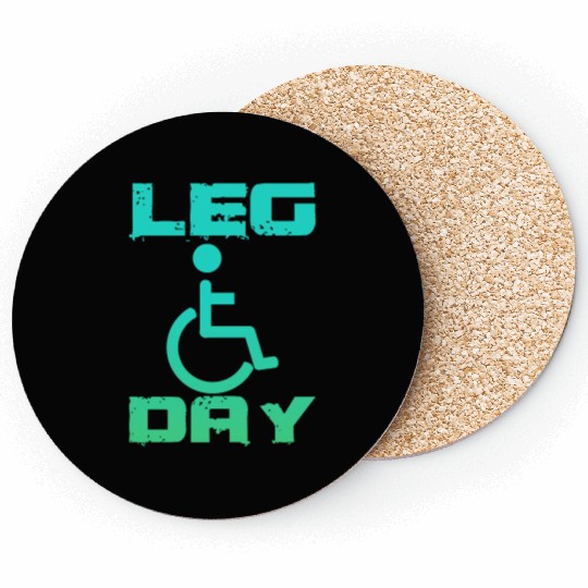 Leg Day Handicapped Wheelchair 18 Coasters
