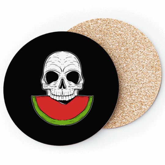 Watermelon Skull Fruitarianism Gift Coasters
