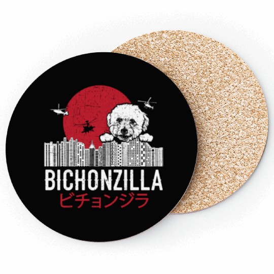 Bichonzilla Bichon Frise Dog Lover Puppy Coasters