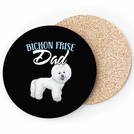 Bichon Frise Dad Dog Lover Dog Breeder Puppy Paw Coasters