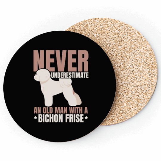 Bichon Frise Dog Lover Dog Breeder Puppy Paw Love Coasters
