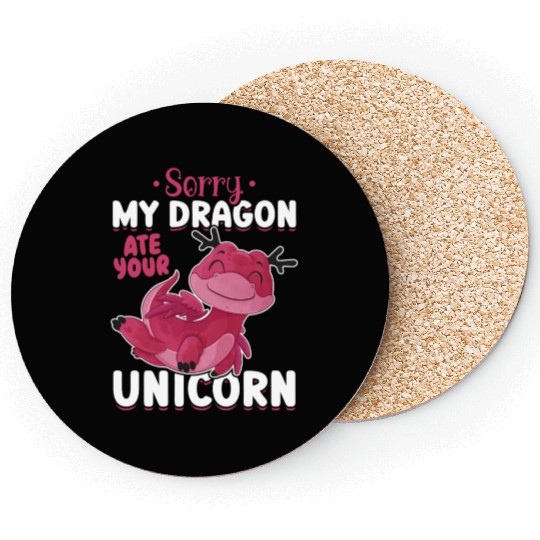 Dragon Lover Funny Unicorn Joke Coasters