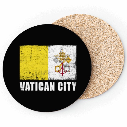 Vatican City Flag Grunge Country Flag Vatican City Coasters
