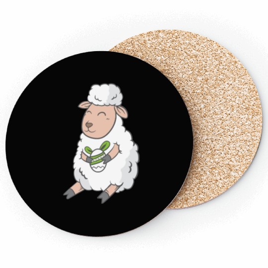 Cute Easter Egg Happy Animal Sheep Gift Coasters