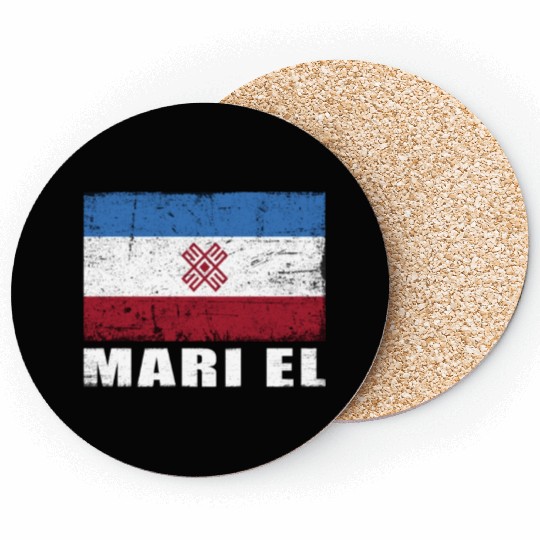 Mari El Flag Grunge Country Flag Mari El Coasters