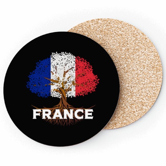 France Flag Tree Coasters