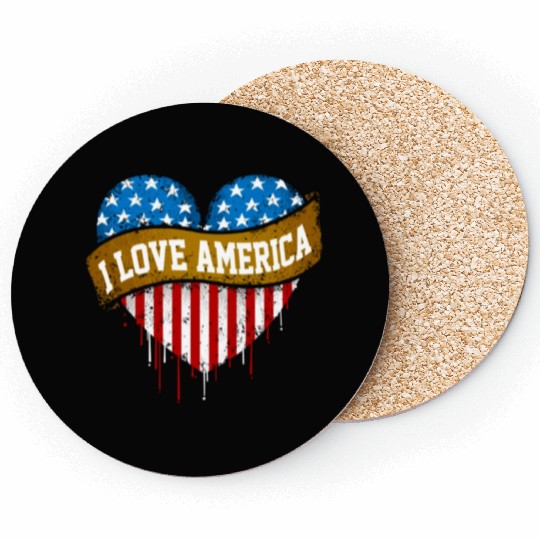 I Love America Coasters