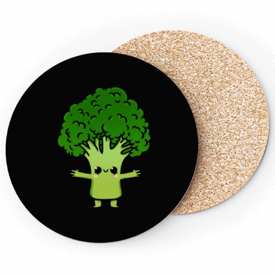 Kawaii Broccoli For Broccoli Lover Coasters
