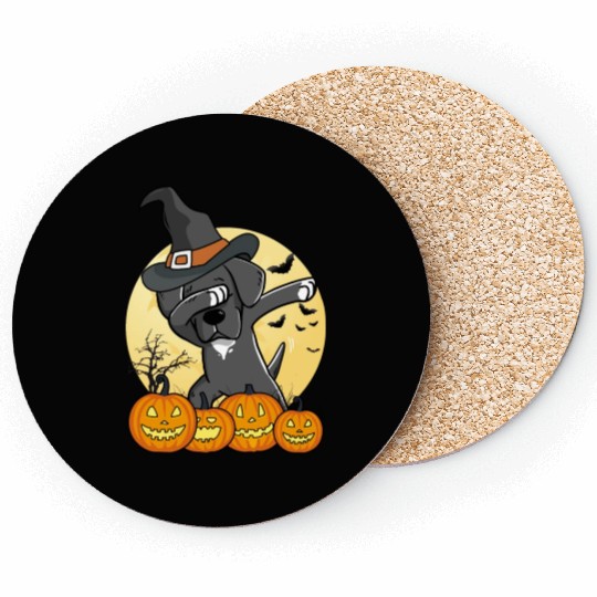 Dabbing Great Dane Halloween Coasters