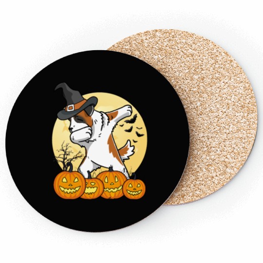Dabbing Saint Bernard Halloween Coasters
