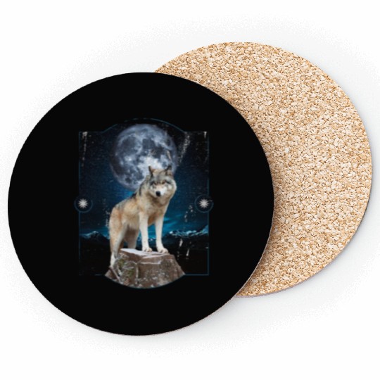 Wolf Moon Forest Wolves Nature Nature Liever Full Coasters