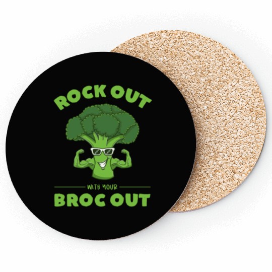 Rock Out With Your Broc Out for Broccoli Lover Coasters