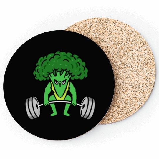 Weightlifting Broccoli For Broccoli Lover Coasters