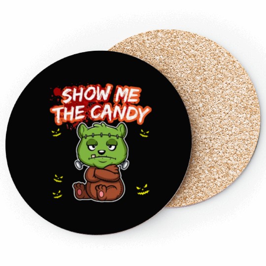 Show Me The Candy Halloween Costume Trick Or Treat Coasters