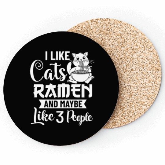 Ramen Cat Bowl Chicken Noodle Soup Japanese Coasters