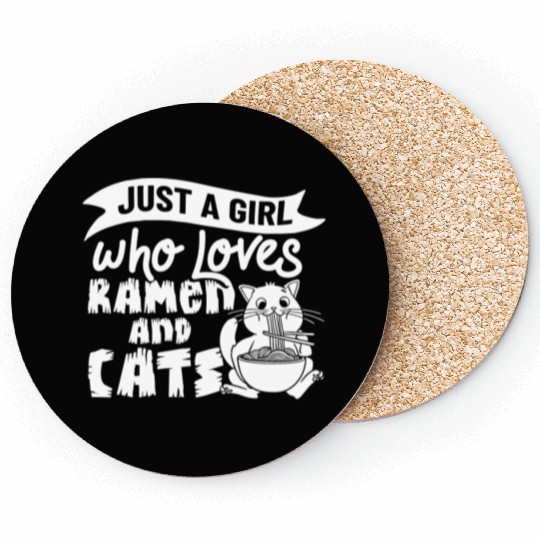 Ramen Cat Bowl Chicken Noodle Soup Japanese Coasters