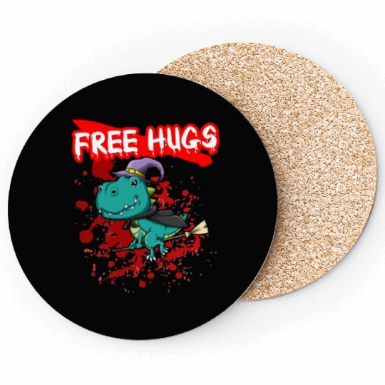 Free Hugs Halloween Sarcasm Scary Creepy Costume Coasters