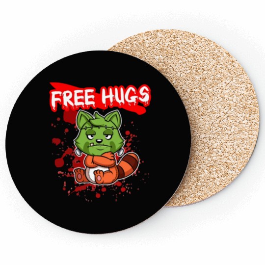 Free Hugs Halloween Sarcasm Scary Creepy Costume Coasters