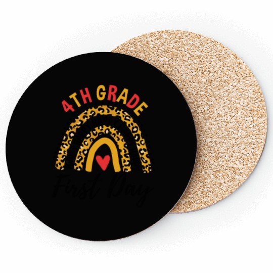 Rainbow First Day Of School 4th Grade Teacher Coasters