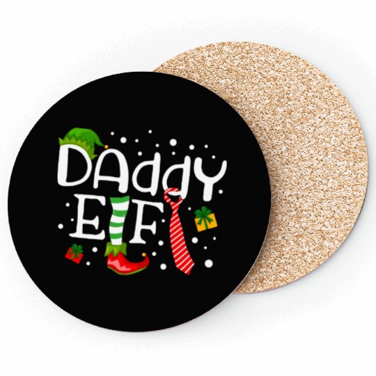 Daddy Elf Funny Christmas Coasters