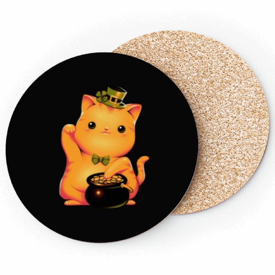 cat Irish Lucky Cat Coasters