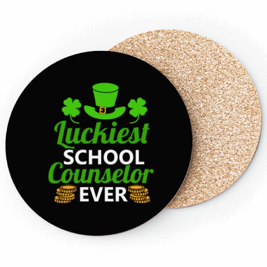 Luckiest School Counselor Ever St. Patrick's Day Coasters
