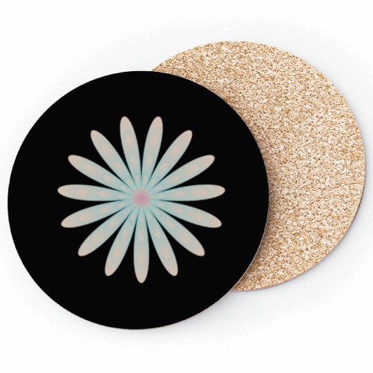 Blue and Coral Flower Coasters