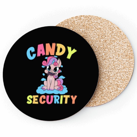 Candy Security Funny Easy Unicorn Halloween Costum Coasters