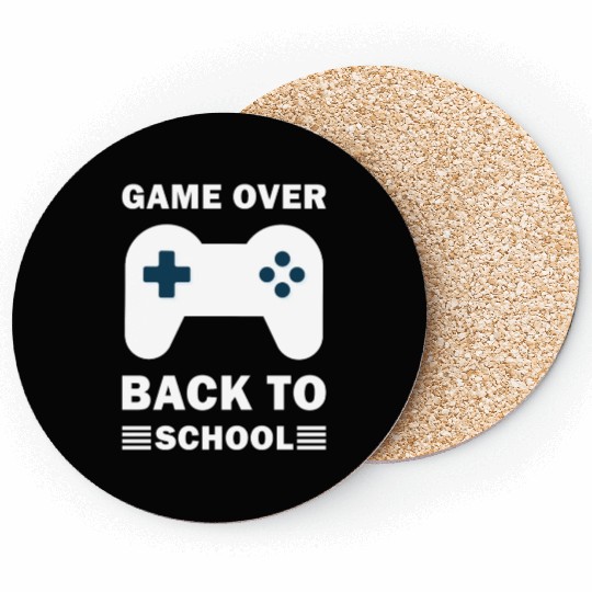 Game Over Back To School Funny Video Gamer Gaming Coasters