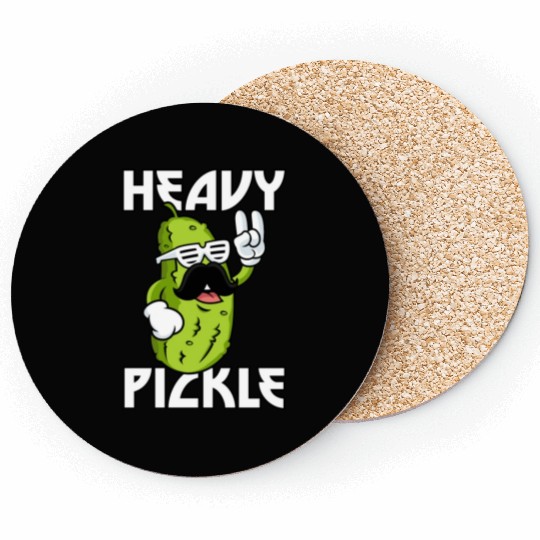 Heavy Pickle Metal Fan Metalhead Coasters