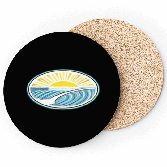 Surf Sunrise Oval Coasters