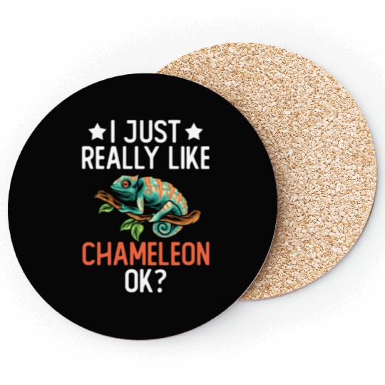 I Just Really Like Chameleon Lizard Reptile Pet Coasters
