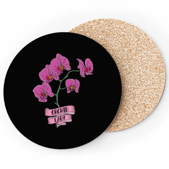 Orchid Plant Lady Cartoon Coasters