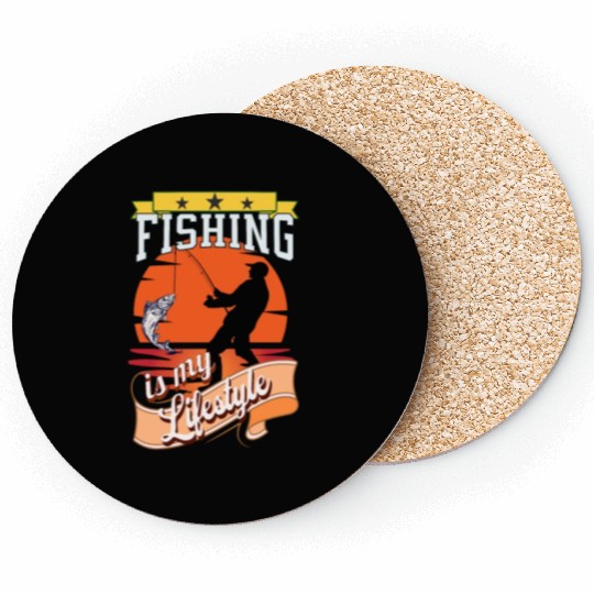 Fishing fish lifestyle fisherman fishing rod Coasters