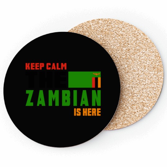 Keep calm Zambia flags design Coasters