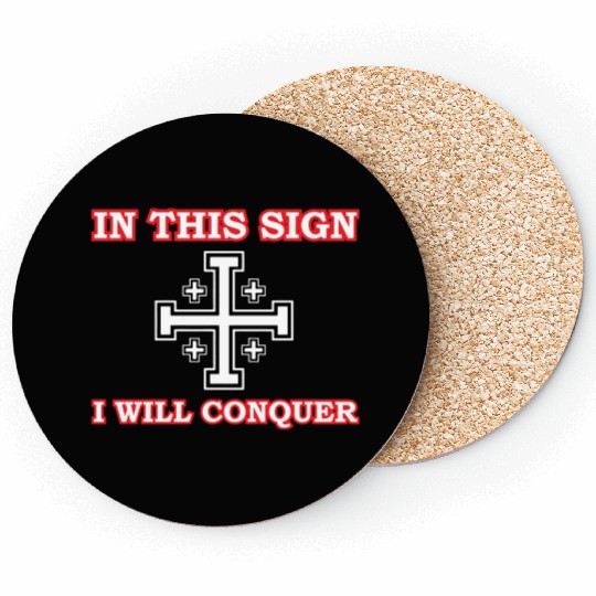 Crusader Cross Of Jerusalem Knights Templar Coasters
