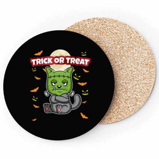 Trick Or Treat Scary Creepy Halloween Monster Coasters