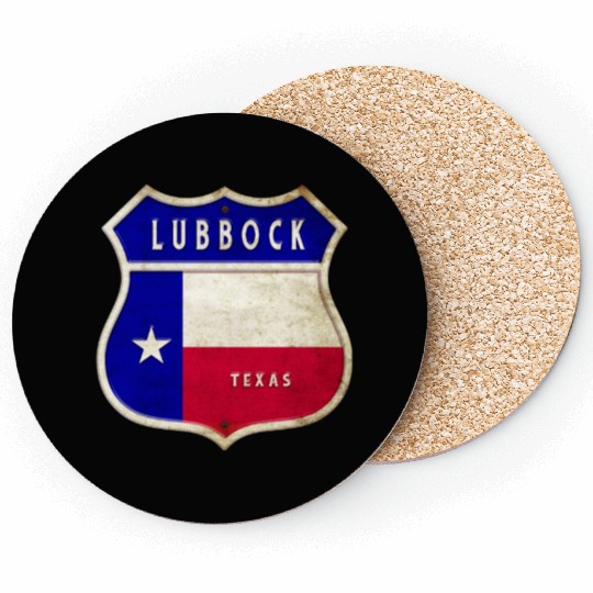 Lubbock Texas crest flags design Coasters