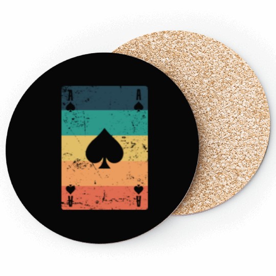 Ace of Spades Poker or Skat Card Game Game Coasters