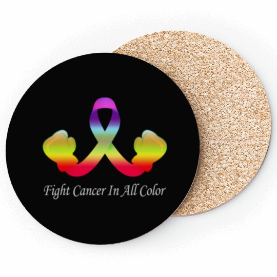 Cancer Sucks In Every Color Fighter Fight Support Coasters