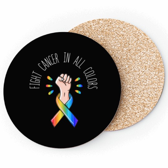 Cancer Sucks In Every Color Fighter Fight Support Coasters